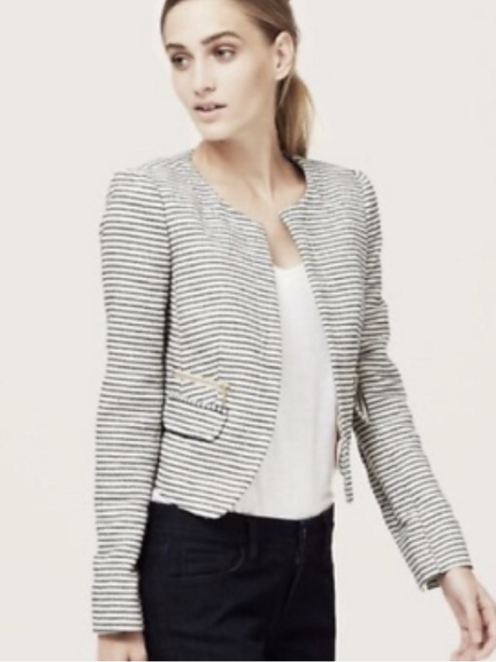 LOFT Striped Blazer Jacket